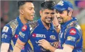  ?? AP ?? Karn Sharma (centre) gave a matchwinni­ng show on Friday.