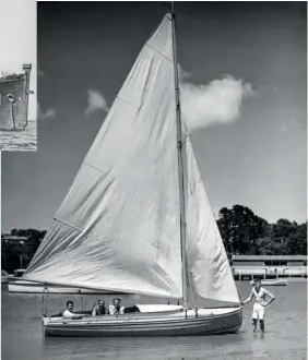  ??  ?? ABOVE RIGHT The winner of the race between the five US M class yachts at St. Mary’s Bay, November 1944; from left Roy Steadman, Tim Windsor, Tim’s wife Peggy and Jim Craig