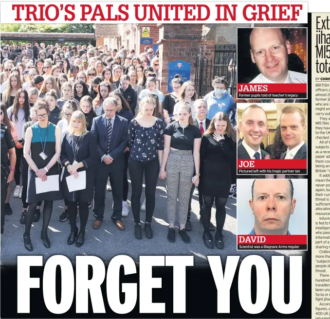  ??  ?? Former pupils told of teacher’s legacy
Pictured left with his tragic partner Ian
Scientist was a Blagrave Arms regular