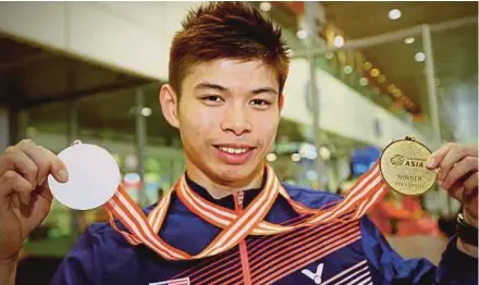  ??  ?? Leong Jun Hao won the Asian Junior singles title earlier this year.