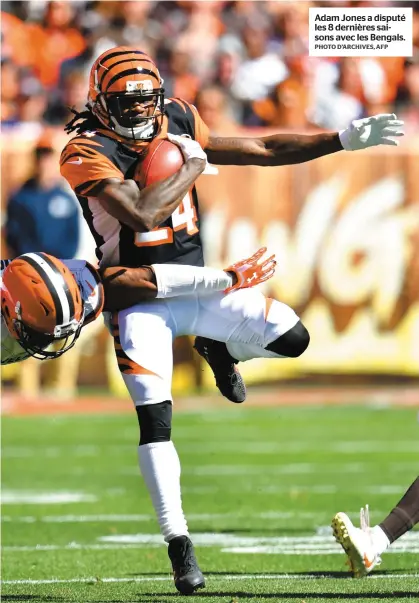  ?? PHOTO D’ARCHIVES, AFP ?? Adam Jones a disputé les 8 dernières saisons avec les Bengals.