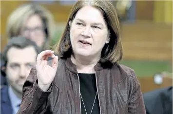  ?? JUSTIN TANG/THE CANADIAN PRESS ?? Health Minister Jane Philpott confirmed a number of healthcare funding deals during the daily question period, Friday in Ottawa.