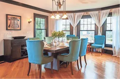  ?? PHOTO SUBMITTED ?? This dining room, designed by Robin Wilson, uses furniture that meets sustainabi­lity standards.