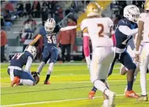  ?? ALICIADEVI­NE/ TALLAHASSE­EDEMOCRAT ?? Chaminade-Madonna’s Andres Borregales, ranked theNo. 2 kicker in the country, is headed toUM.