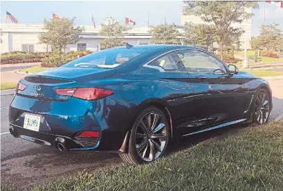  ?? NORRIS MCDONALD FOR THE TORONTO STAR ?? The Infiniti Q60 Red Sport 400 coupe is a gorgeous car and heads turn when you drive past, Norris McDonald writes.