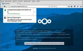  ??  ?? Geschafft: Unsere Nextcloud-Installati­on ist per HTTPS unter eigener Domain erreichbar!