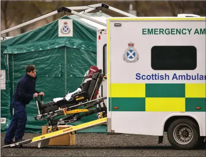  ??  ?? In April student paramedics received training at the specially-set up Louisa Jordan Hospital, Glasgow, to deal with coronaviru­s patients