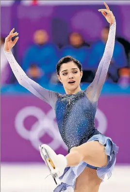  ?? REUTERS ?? ■ Russia’s Evgenia Medvedeva scored a record 81.06 points in figure skating.