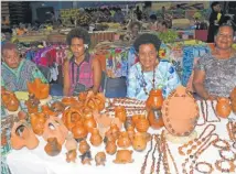  ?? Picture: JONACANI LALAKOBAU ?? Salote Rokoca, left, Rufina Rolau, Amelia Yalosavu and Viniana Lesumai with their display at the Central Division Women’s Expo last week.