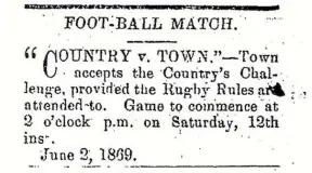  ??  ?? A match report from the Wanganui Herald in 1869.