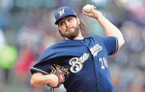  ?? JOHN HEFTI / USA TODAY SPORTS ?? Brewers pitcher Wade Miley started throwing the cut fastball last season.