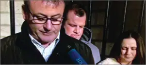  ??  ?? Ivan Murphy (left) addressing the media after the High Court settlement.