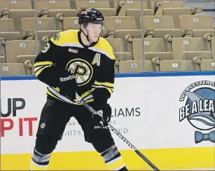  ?? PHOTO COURTESY OF PROVIDENCE BRUINS ?? Defenceman Nathan McIver played two seasons with the American Hockey League’s Providence Bruins.