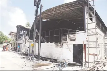  ??  ?? Benjamin’s Homemade Bakery, which was destroyed by fire early yesterday morning.