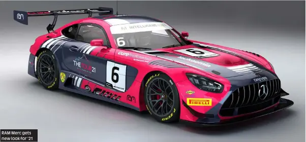  ?? Photo: RAM Racing, Jakob Ebrey, GT Open, Praga, Graham Holbon ?? RAM Merc gets new look for ‘21