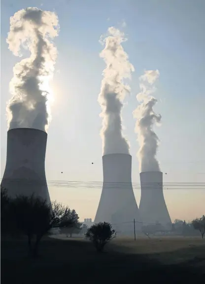  ?? /Sunday Times ?? Dirty work: Eskom’s coal-fired power stations are a bone of contention.