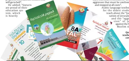  ??  ?? Qatari textbook
covers