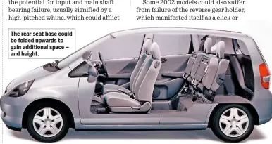  ??  ?? The rear seat base could be folded upwards to gain additional space – and height.