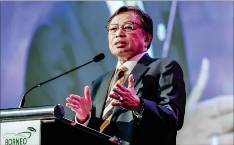  ?? — Bernama photo ?? Abang Johari frequently speaks of a trend that seems to indicate multi-talent leadership is spreading over a larger spectrum of businesses, and that politics is becoming less important in the competitio­n for influence and leadership.