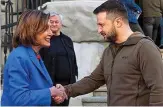  ?? ?? In Kyiv: Mrs Pelosi and Mr Zelensky