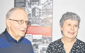  ?? FRAM DINSHAW/TRURO NEWS ?? Surviving relatives of soldier Laurie Mackay were on hand as a plaque honouring the 1941 Battle of Hong Kong was unveiled at the Truro Legion on May 22. Laurie’s nephew is Wayne Mackay, left, and his daughter is Karen Mackay.