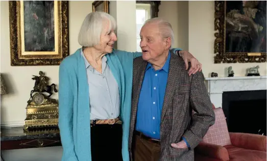  ??  ?? Paradise lost and found: John Julius Norwich and his wife, Mollie, in their new flat