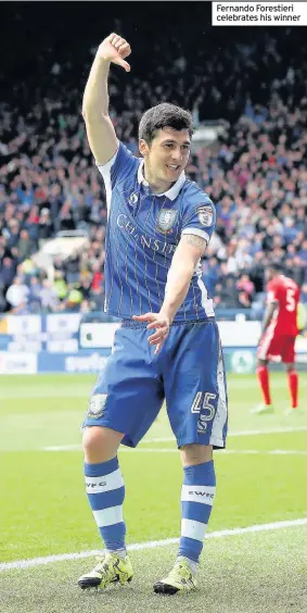  ??  ?? Fernando Forestieri celebrates his winner