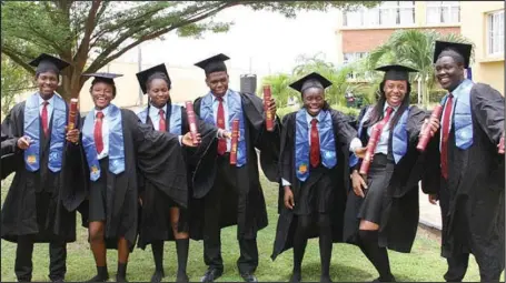  ??  ?? A cross-section of some graduating students of Greensprin­gs IB Diploma School