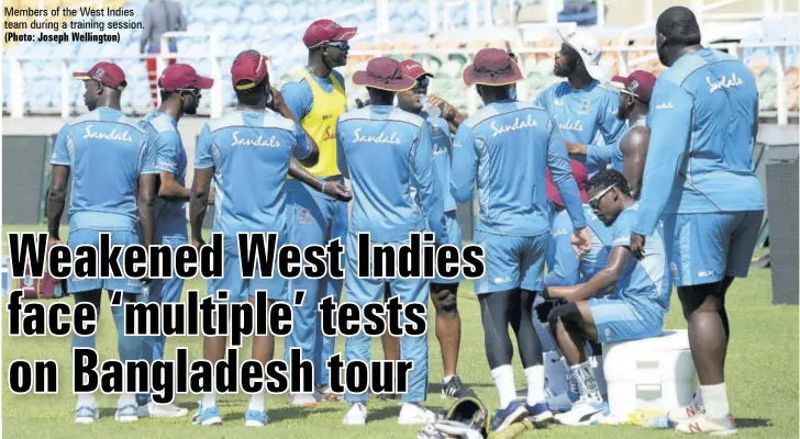  ?? (Photo: Joseph Wellington) ?? Members of the West Indies team during a training session.