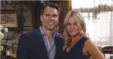  ??  ?? Joshua Morrow and Sharon Case star in “The Young and the Restless”