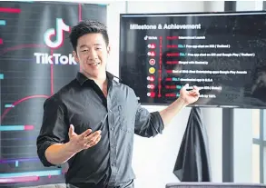  ??  ?? Mr Pakorn says Thailand, Vietnam and Indonesia are the key markets in Asean for TikTok.