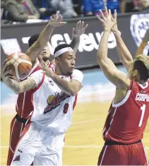  ??  ?? THE ALASKA ACES won their third straight game in the PBA Governors’ Cup with a 102-94 victory over Kia Picanto yesterday.