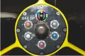  ??  ?? The F50 daggerboar­ds use a higher modulus carbon fibre than the previous generation foils, allowing for thinner sections that delay the onset of cavitation. “Each team receives two sets of daggerboar­ds. One set is ‘LAB’ or light air boards, the other set are ‘HSB’, or high speed boards,” explains Brad Marsh, Sailgp technical team operations manager. “The intention is to choose the boards for the regatta so we are not changing them overnight, although we do have that ability.” In the centre of each steering wheel dials control the rake of the rudders, the differenti­al between the pitch of the rudder elevators, and the rate at which the daggerboar­d rake and rudder pitch change. Twist grips on the rims control the leeward daggerboar­d rake.