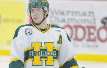  ?? GORD WALDNER ?? After some trying years Humboldt Broncos defenceman Connor Swystun is enjoying a winning start.