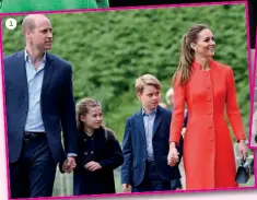  ?? ?? 1 William, Kate Middleton e os filhos mais velhos, Charlotte e George, em Cardiff, no sábado