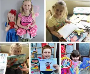  ??  ?? World Book Day competitio­n winners Liam, Lily, Layla, Edie, Iyla and Thea all received a book as a prize