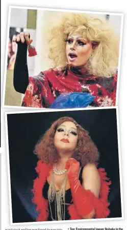  ??  ?? ■ Top: Environmen­tal lawyer Ikshaku in the avatar of drag queen Kush. As Kush, he feels liberated and fierce, unlike Ikshaku who is reserved. COURTESY: SHARIF D RANGNEKAR. Above: Ayushman, a Ranchi native, could not become Lush until he came to Delhi....