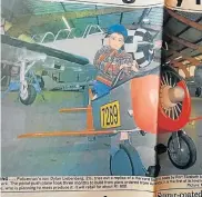  ??  ?? PEEK INTO FUTURE: Dylan Liebenberg in a replica of a Harvard when he was 2½ years old