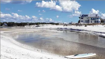  ?? COURTESY OF BLAKE GUTHRIE ?? The coastal dune lakes found along Scenic Highway 30A are a rare natural treasure and perfect for stand-up paddle boarding exploratio­n.