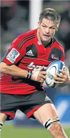  ??  ?? RARIN’ TO GO: Richie McCaw has been rough-and-tumbling with his dog