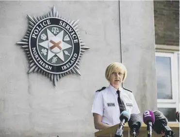  ??  ?? 0 PSNI Assistant Chief Constable Barbara Gray addresses the press after yesterday’s court hearing