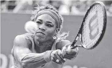  ?? ROBERT DEUTSCH, USA TODAY SPORTS ?? Serena Williams, above, returns a shot against Sloane Stephens on Sunday. “Whether I was going to win or lose, I just wanted to play my game and do well,” Williams said.