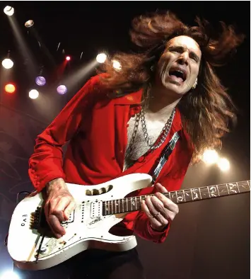  ??  ?? ABOVE Steve Vai urges guitarists to stand by their own vision of what sounds good on guitar – and the kind of music they want to make