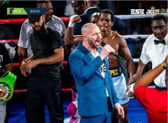  ??  ?? BOXING IMPRESARIO: Scott Patrick Farrell is making an impact in Pan African boxing through his company Global Boxing Stars