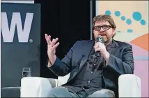  ?? SUZANNE CORDEIRO FOR AMERICAN-STATESMAN ?? Austin author Ernest Cline speaks about “Ready Player One” during a session at South by Southwest 2018.