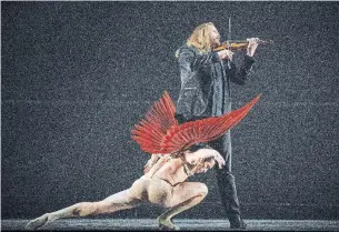  ??  ?? Tyler Gledhill and Edwin Huizinga perform Inception, a modern dance, for Opera Atelier.