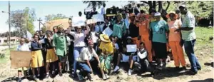  ?? Picture: ANDISA BONANI ?? TOTAL SUPPORT: Ezibeleni residents, members of the ANCWL and Nogate Senior Primary School pupils picketed outside the Ezibeleni Magistrate’s court on Monday demanding a man accused of rape be denied bail