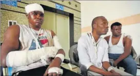  ?? VIRENDRA SINGH GOSAIN/ HT PHOTO ?? The Nigerians students who were injured in the attack. n