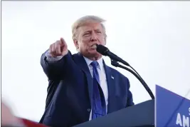  ?? JOE MAIORANA — THE ASSOCIATED PRESS FILE ?? Former President Donald Trump speaks at a rally at the Delaware County Fairground­s in Delaware, Ohio.