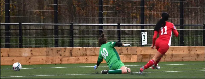  ?? ?? Perfect ten: Action from Barnsley Women’s FC’s 10-1 win at Wakefield on Sunday in the Sheffield Cup.
Pictures: Ian Marshall.